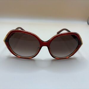 Fendi Red Oversized Sunglasses with Gradient Lenses